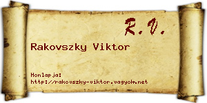 Rakovszky Viktor névjegykártya