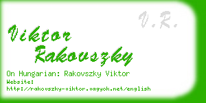 viktor rakovszky business card